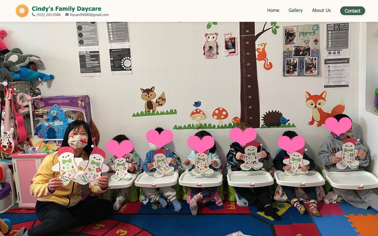 Home day care website with voice concierge